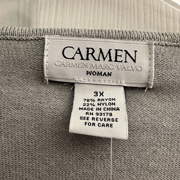 Carmen Marc Valvo Plus Size Ruffle Blouse Nordstrom - Picture 4 of 4